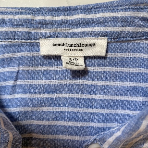 beachlunchlounge Blue and White Striped Button Down Shirt - Picture 10 of 15
